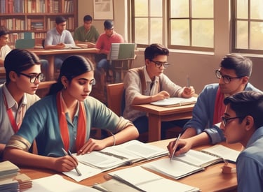 Students attentively participating in a hands-on accounting workshop.