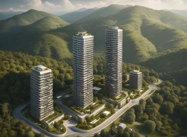 A friendly real estate advisor discussing property options with clients in a bright Navi Mumbai office.