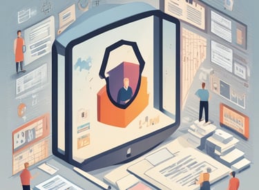 A professional consultant reviewing data protection documents with a client.