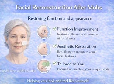 Facial reconstruction after Mohs surgery showing restored appearance