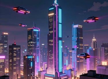 A powerful lion standing tall on a dark, misty landscape, exuding dominance.