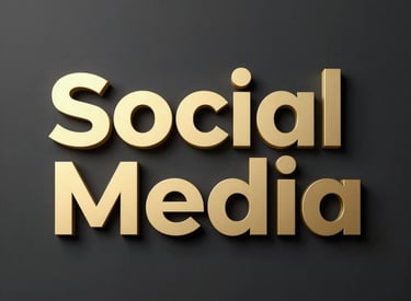 Black and gold branded social media ad campaign visuals.