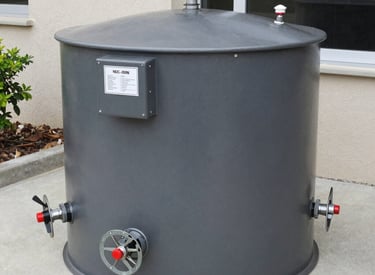 Interior view of a sleek, fortified underground safe room with metallic finishes and discreet lighting.