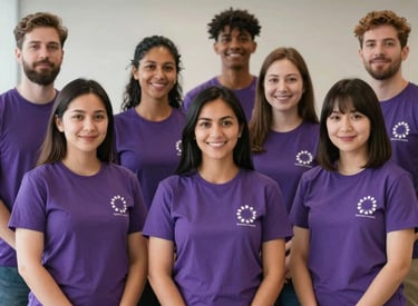 A care team member assisting an elderly man with daily activities in a bright kitchen.