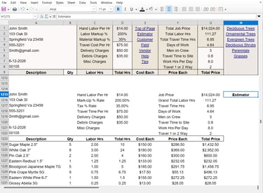 Landscape Estimating Software
