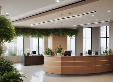 A friendly consultant assisting a client with paperwork at a Paraguayan bank.