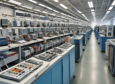 Warehouse in India stocked with meizhi lighting products ready for shipment.