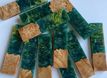 knife handles stabilized burl wood blank