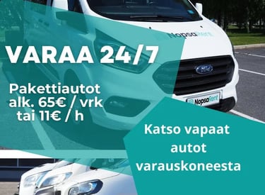 Pakettiautot alkaen 11€/h, 65€/pv Suuret ja pienet pakettiautot - laaja valikoima