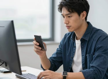 A team brainstorming digital marketing strategies around a laptop with charts and notes.
