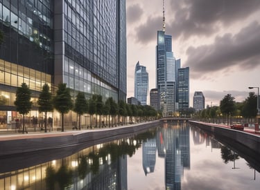 Business partners shaking hands in a modern office environment