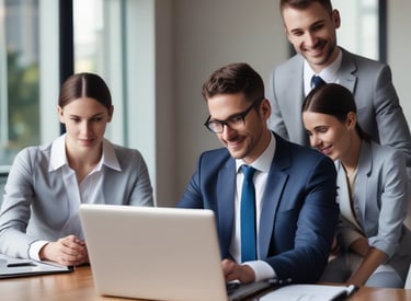 Unabhängige PKV-Beratung: Beraterteam analysiert Versicherungsoptionen gemeinsam am Laptop