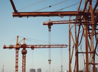 A bright yellow excavator working on a sandy construction site under a clear blue sky.