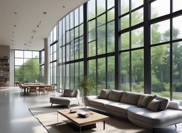 A professional lawyer discussing documents with a client in a modern office.