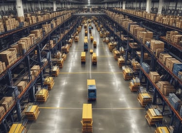 An aerial view of a cargo ship in the ocean