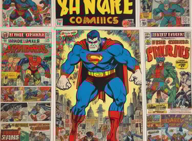 A close-up of rare comic editions with vibrant, detailed artwork on their covers.