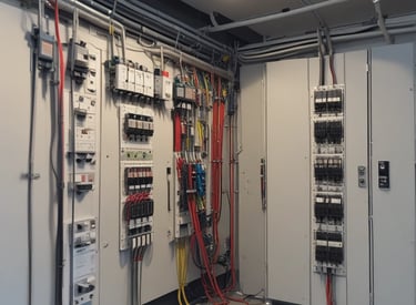Technician performing refrigeration maintenance in a store
