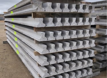 precast concrete  beams and t-beams .