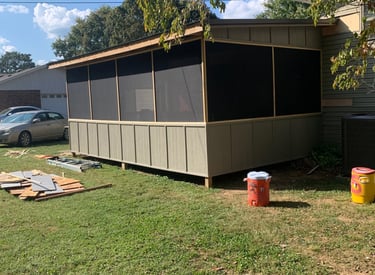 enclosed porch and added screen