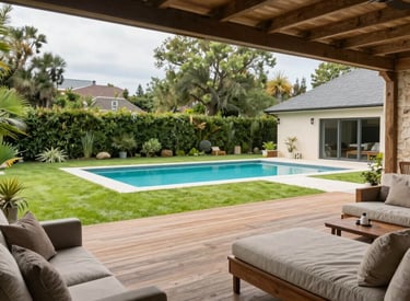 A cozy living room bathed in soft beige light, reflecting calm and comfort.