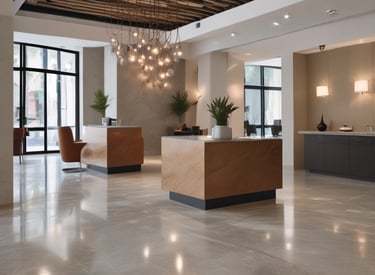 Granite countertops installed in a sleek, contemporary kitchen.