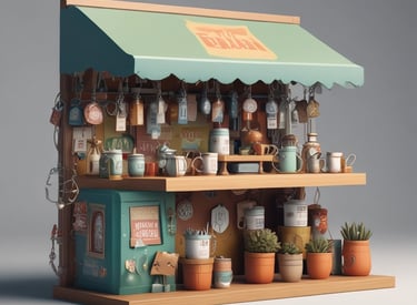 A clear close-up photo of a personalized mug with a gold and pastel design, showcasing the 3D design feature of the online store.