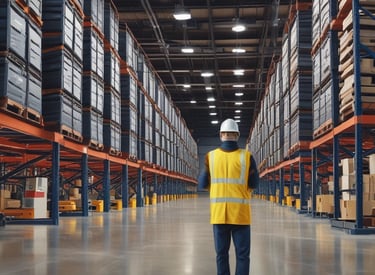 Large commercial furnace installation inside a warehouse facility.