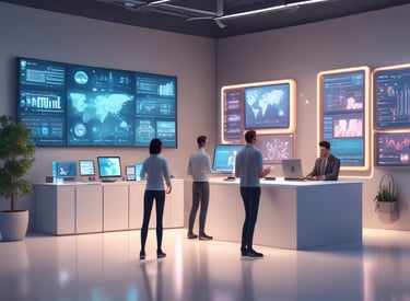 A student reading education news on a laptop with a backdrop of a university campus.