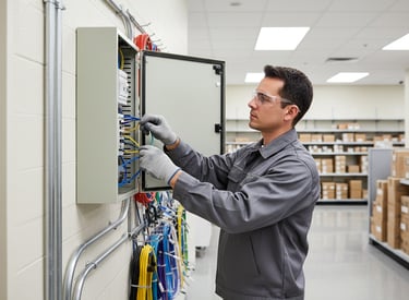 Light commercial electrical service panel work in Southwest Florida