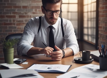 An individual reviewing career plans with a coach in a bright, welcoming space.