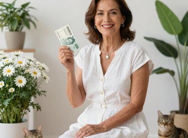 A happy retired couple reviewing their retirement plan documents at home