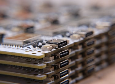 a stack of ESP32 Development boards
