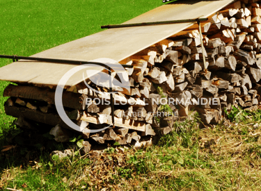 une pile de bûches empilées les unes sur les autres