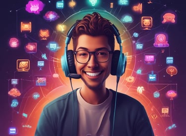 A vibrant graphic showcasing diverse creators collaborating on projects.