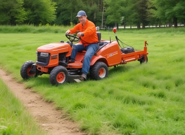 A worker is suspended on ropes, cleaning the windows of a large brick building. The person is equipped with cleaning gear, including a brush and a safety harness attached to a bucket of supplies. The window panes have visible streaks being cleaned, contrasted against the industrial background of brick and metal.