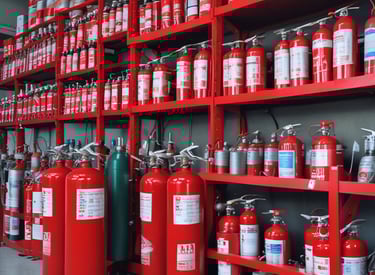 A firefighter is observing a wooden structure that has partially collapsed, surrounded by trees and greenery. The building appears damaged, with debris scattered around, likely from a recent incident. The firefighter is wearing protective gear, including a helmet and reflective clothing.