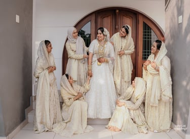 a bride and groom are getting married