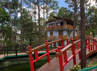 Villa con lago y puente en Jarabacoa