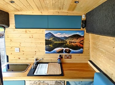 Modern wood kitchen Campervan