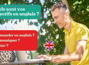 A man learning English Un homme qui apprends l'anglais