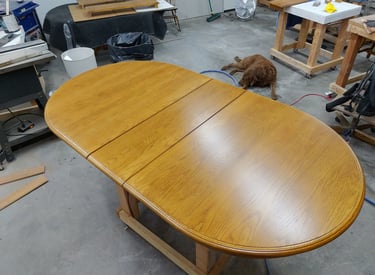 Restored vintage oak dining table