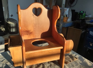 Antique Child's potty restored. Maple wood.