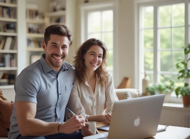 Un couple travail à domicile à temps choisi