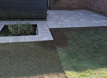 nature concrete patio installed by Lawtons Landscapes