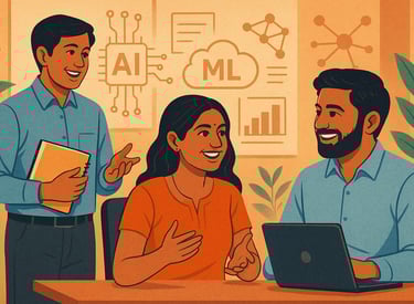 team discussing growth analysis