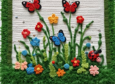 A vibrant assortment of colorful crochet yarns and tools.