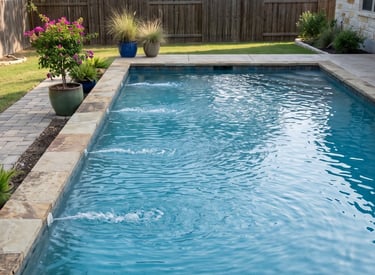 Clear residential pool after plumbing and valve repair in Round Rock TX