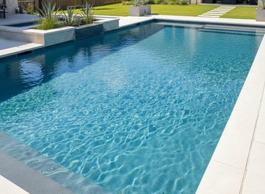Crystal clear backyard pool in Leander, Texas