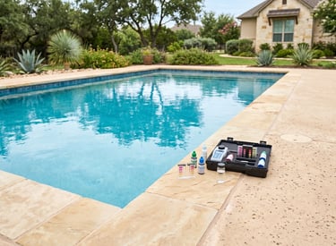 Testing pool water for chemical balancing in Round Rock Texas
