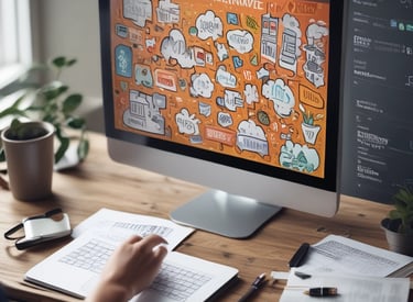 A vibrant cityscape at sunset showcasing modern architecture.